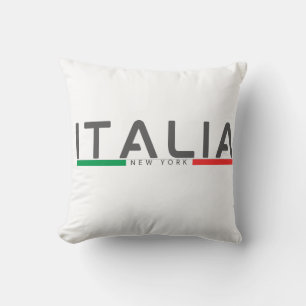 Minimalist Italy Flag New York italian  Throw Pillow