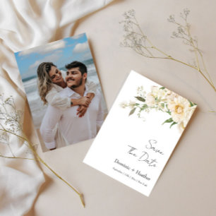 Minimalist Ivory Bliss Photo Wedding Save The Date