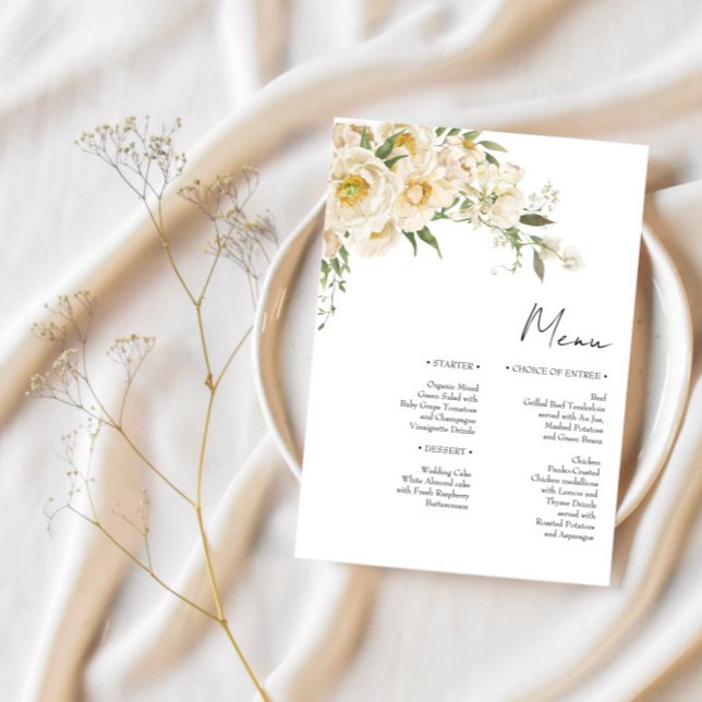 Minimalist Ivory Bliss Wedding Menu (Creator Uploaded)
