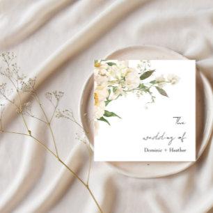 Minimalist Ivory Bliss Wedding Napkin