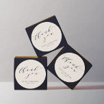 Minimalist Ivory Cream Wedding Couple Thank You Classic Round Sticker<br><div class="desc">Custom Minimalist Wedding Couple Thank You Classic Round Sticker in Ivory Cream</div>