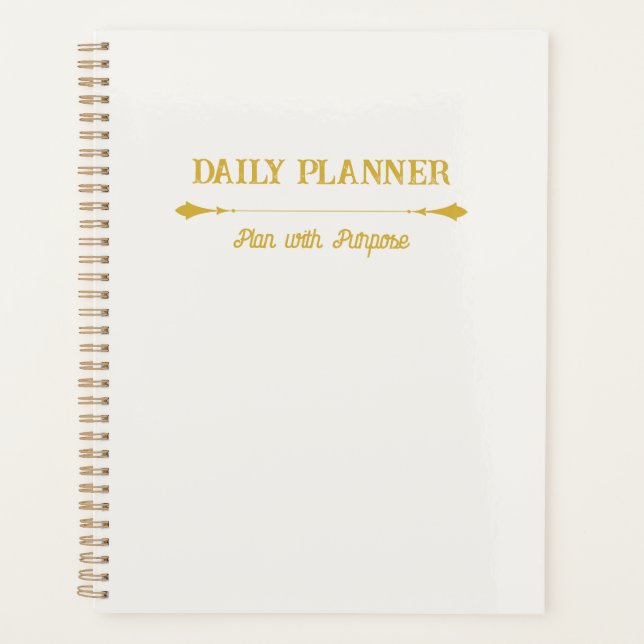 Minimalist Ivory Gold Planner (Front)