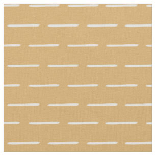 Minimalist Ivory Lines on Butterscotch Fabric