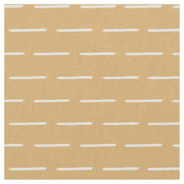 Minimalist Ivory Lines on Butterscotch Fabric (Close Up)