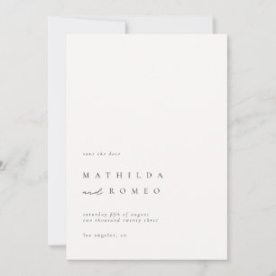 Minimalist Ivory Photo Wedding Save the date Invitation