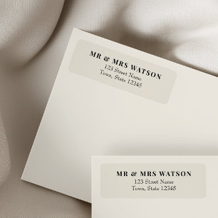 Minimalist Ivory Wedding Return Address