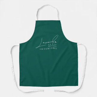 Minimalist Jade Green Modern Script Business Logo Apron