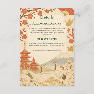 Minimalist Japanese Cherry Blossom Details Card