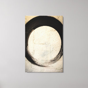 Minimalist Japanese Enso Circle Wabi-Sabi Abstract Canvas Print