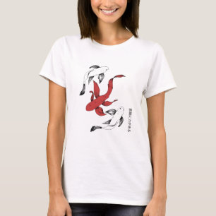 Minimalist Japanese Koi Fish Hand-Drawn Style T-Shirt