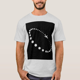 Minimalist Jet Airplane Flight Cartoon Graphic T-S T-Shirt
