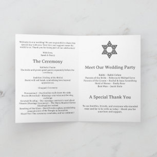 Minimalist Jewish Wedding Program
