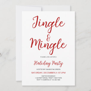 Minimalist Jingle and Mingle Christmas Party Invitation
