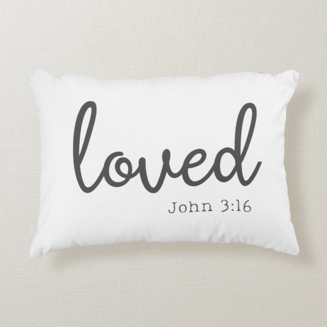 Minimalist John 3:16 love Accent Pillow (Front)