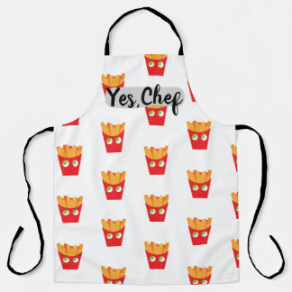 Minimalist Joyful Editable Color Fries Pattern Apron
