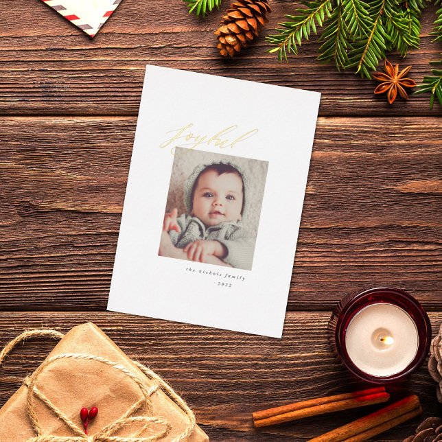 Minimalist Joyful Foil Holiday Card (Creator Uploaded)