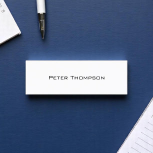 minimalist just name with phone_number white mini business card