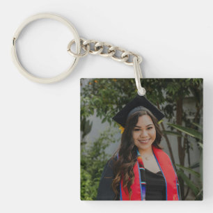 Minimalist Keepsake Graduate Photo Keychain