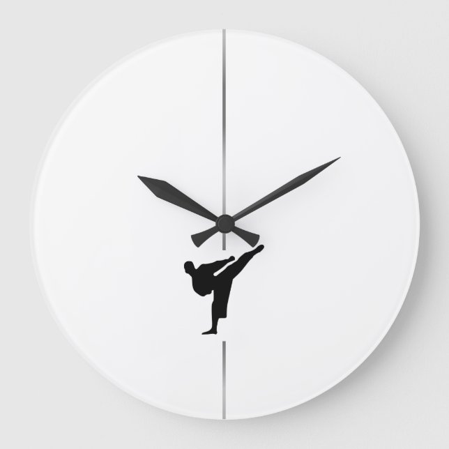 Minimalist Kickboxing - Martial Arts Large Clock (Front)