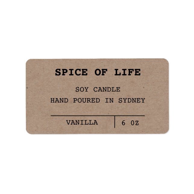 Minimalist Kraft Candle Labels (Front)