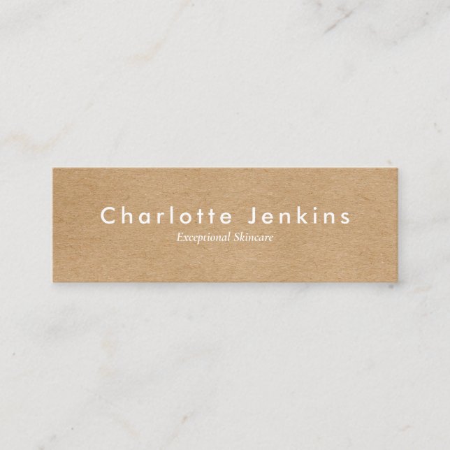 Minimalist Kraft Modern Professional Mini Business Card (Front)