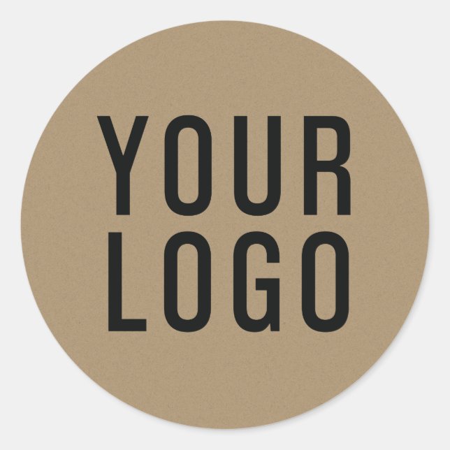 Minimalist Kraft Paper Business Logo Sticker (Front)