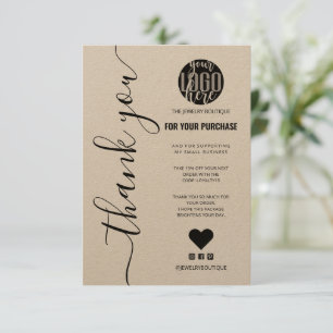 Minimalist Kraft Signature Script Order Thank You