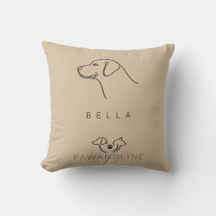 Minimalist Labrador Pillow   Custom Name