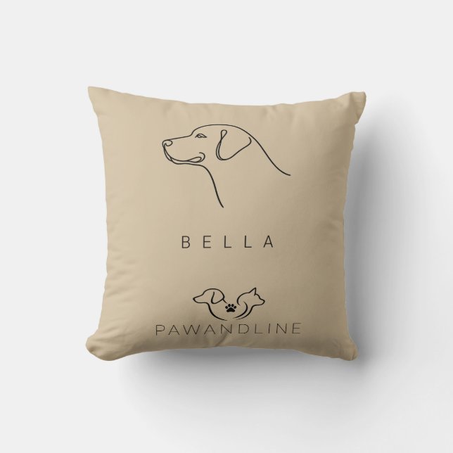 Minimalist Labrador Pillow | Custom Name (Front)