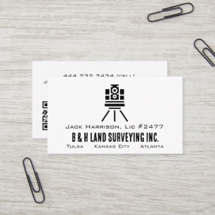 Minimalist Land Surveyor QR Code Business Card