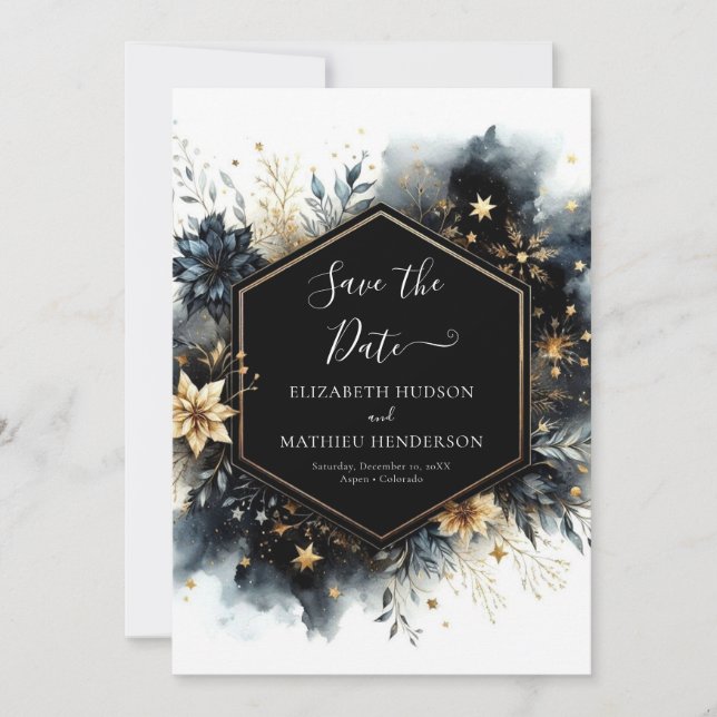 Minimalist Landscape Celestial Wedding Save The Date (Front)