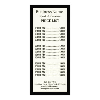 Minimalist Lashes Extension Price List Rack Card