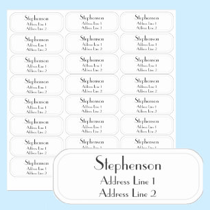 Minimalist Last Name Return Address Transparent 