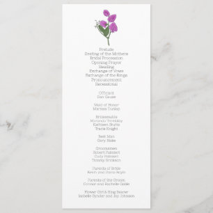 Minimalist Lathyrus Wedding Program
