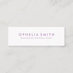 Minimalist Lavendar Text Mini Business Card