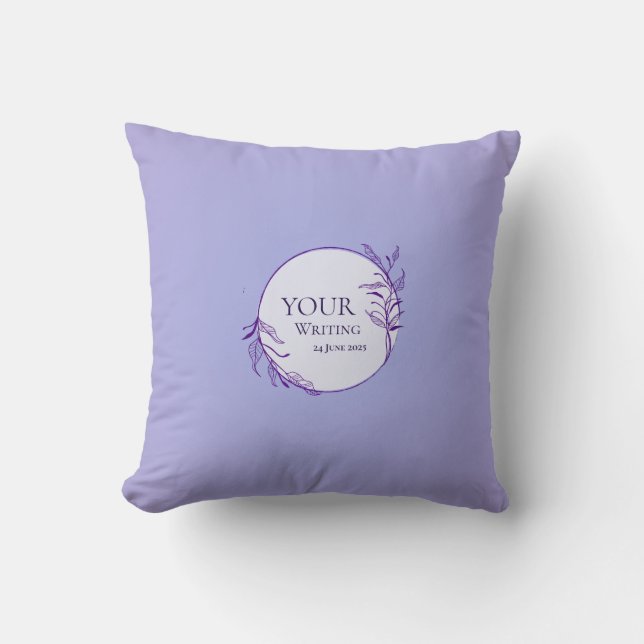 Minimalist Lavender Botanical Foliage Throw Pillow (Front)