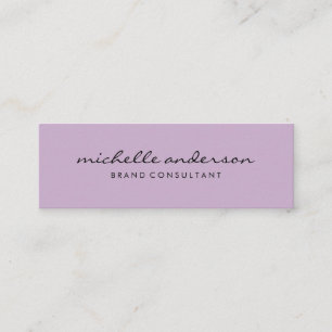 Minimalist Lavender Cursive Text Mini Business Card
