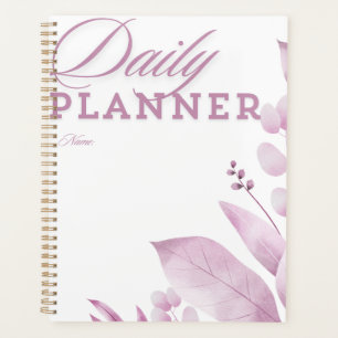 Minimalist Lavender Leaf Daily Planner