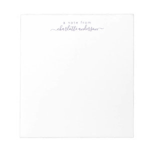 Minimalist Lavender Script Lettering Personalized  Notepad