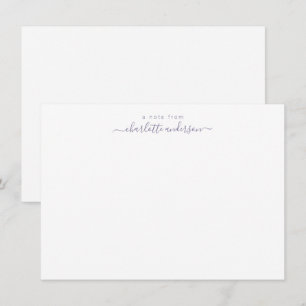 Minimalist Lavender Script Lettering Personalized  Thank You Card