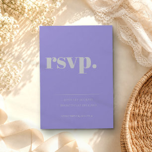 Minimalist Lavender Silver Simple Kindly Reply RSVP Card