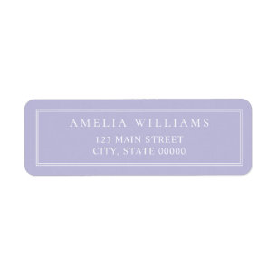 Minimalist Lavender Two Border Return Address