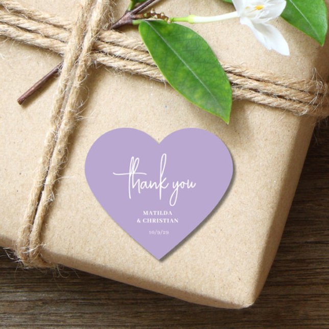 Minimalist Lavender Wedding  Heart Sticker (Creator Uploaded)