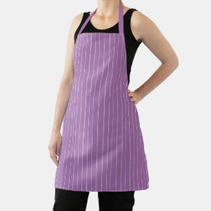 Minimalist lavender white vertical pinstripes cute apron