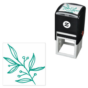 Minimalist Leaf Drawing Floral Wedding Stationery Self-inking Stamp