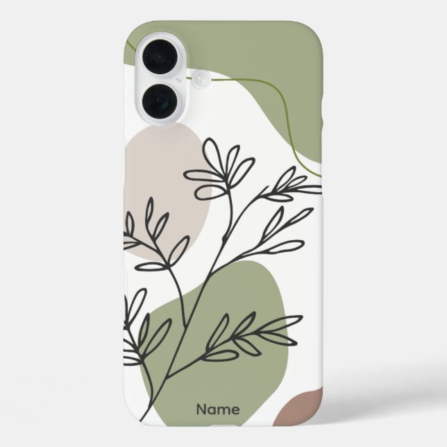 Minimalist Leaf– Earthy Tones, Customisable Case-Mate iPhone Case (Back)