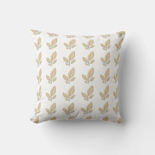 Minimalist Leaf Pattern Throw Pillow