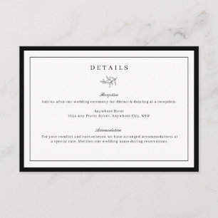 Minimalist Leaf Wedding Detail Enclosure Card