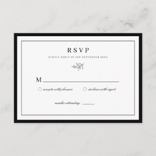 Minimalist Leaf Wedding RSVP Enclosure Card