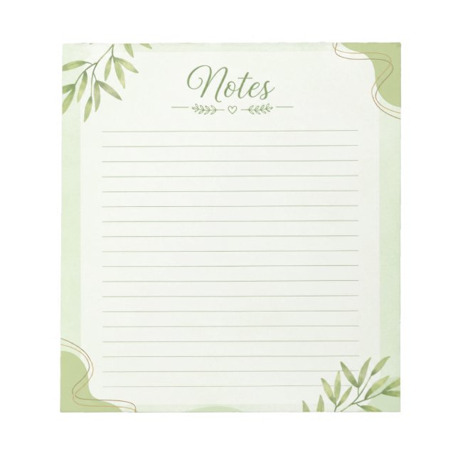 Minimalist Leaf Writing Pad (Front)